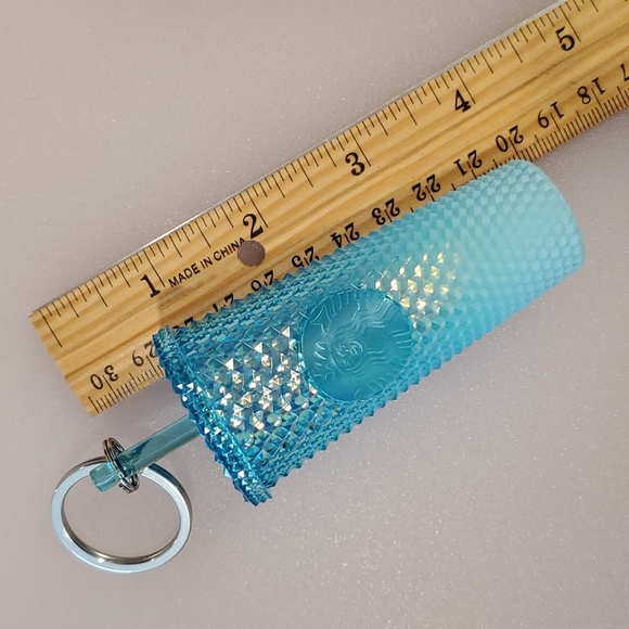 Starbucks Pale blue gold metallic coffee cold cup ornament key chain - Picture 7 of 7